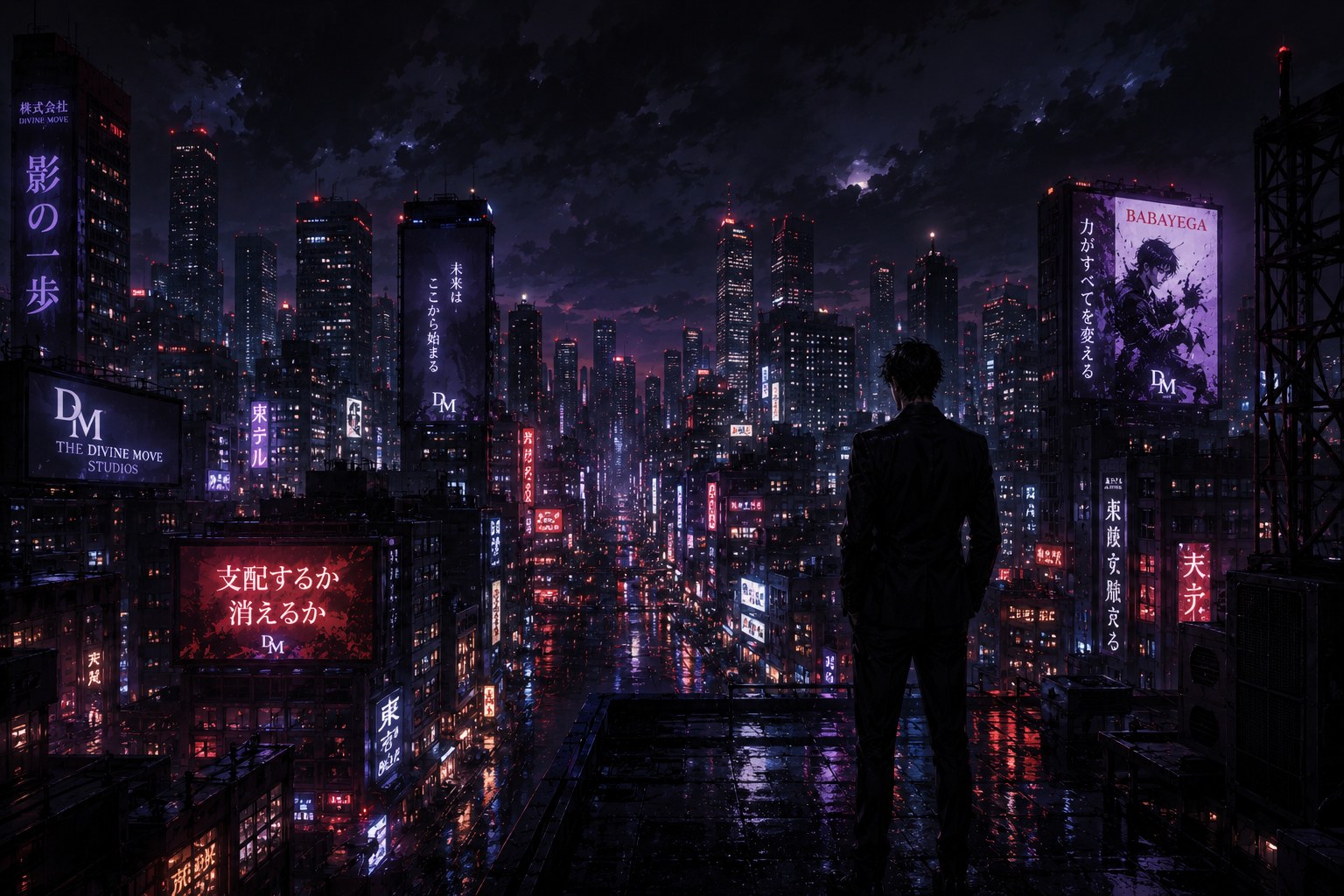 An unnamed metropolis at night